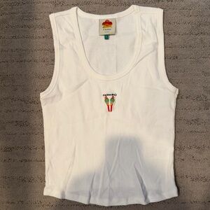 FARM Rio Embroidered Parrot Tank Top